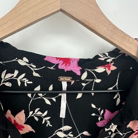 Free people dress womens large lighten up black floral boho prairie feminine nwt - Picture 4 of 11